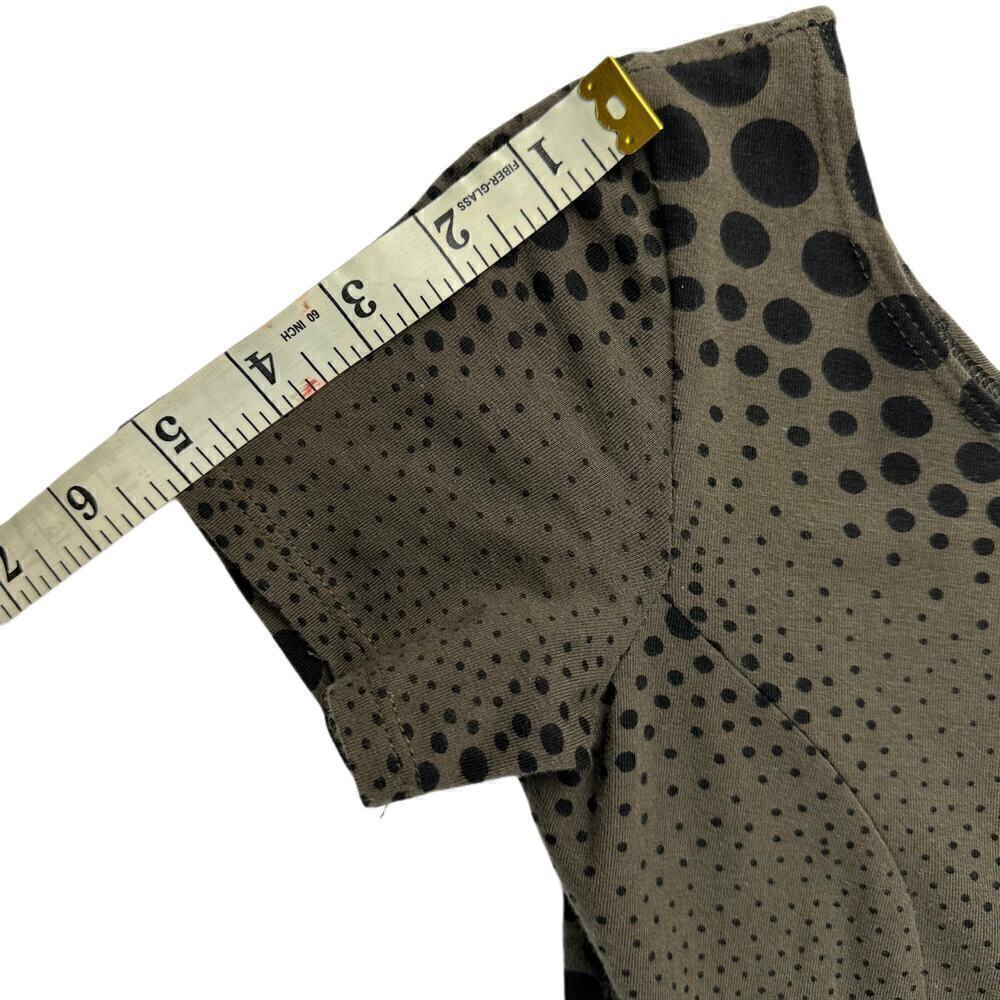 EUC Rare Nooworks Olive Green Polka Dot Short Sleeve Mini Dress Women’s Sz Small - Picture 6 of 8